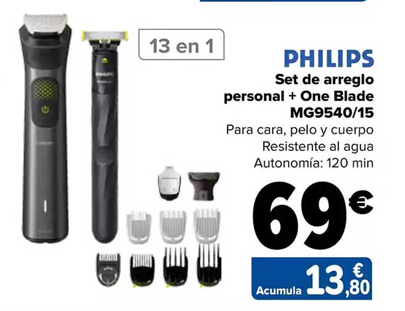 PHILIPS Set de arreglo personal + One Blade MG9540/15