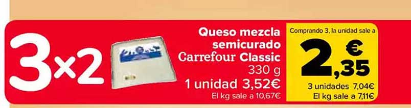 Queso mezcla semicurado Carrefour Classic