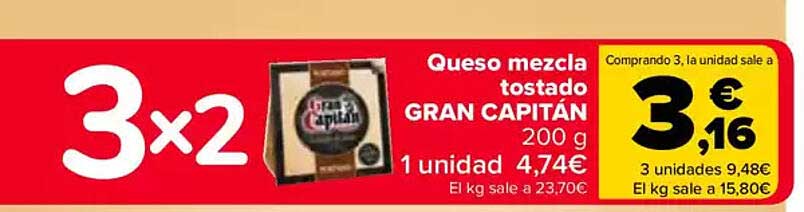 Queso mezcla tostado GRAN CAPITÁN