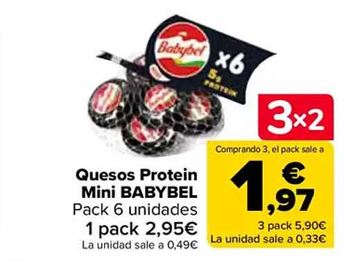 Quesos Protein Mini BABYBEL Pack 6 unidades