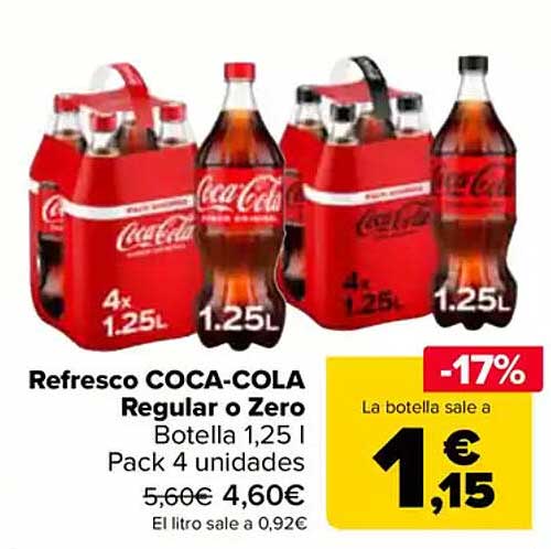 Refresco COCA-COLA Regular o Zero