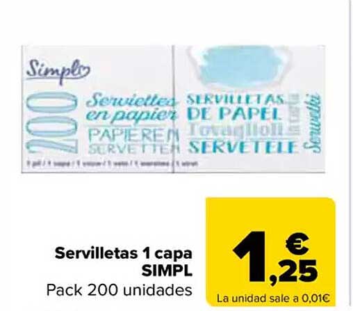 Servilletas 1 capa SIMPL