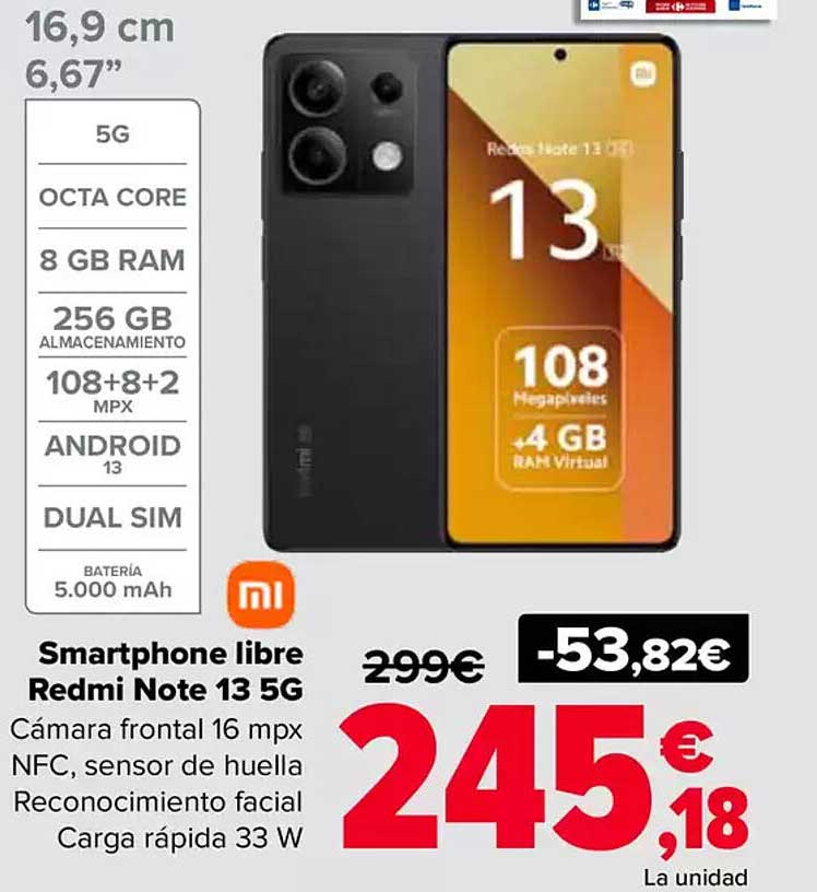 Smartphone libre Redmi Note 13 5G