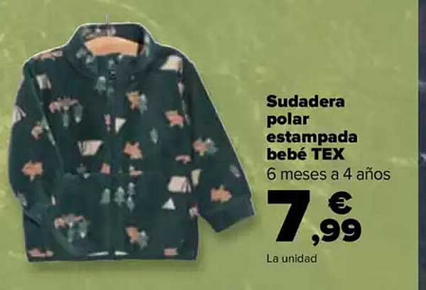 Sudadera polar estampada bebé TEX