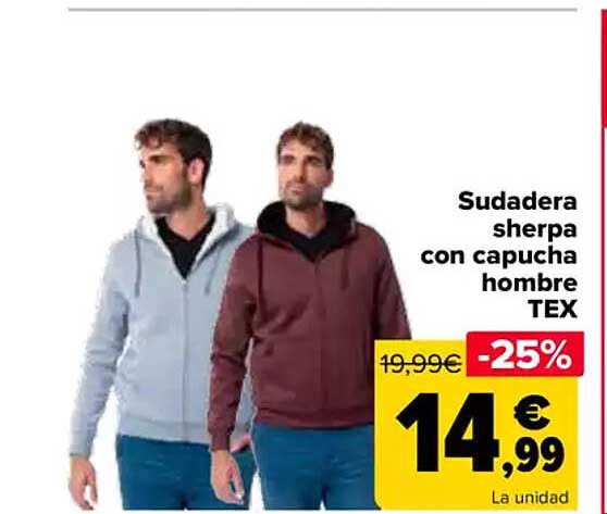 Sudadera sherpa con capucha hombre TEX