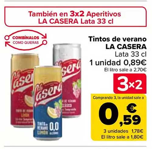 Tintos de verano LA CASERA Lata 33 cl