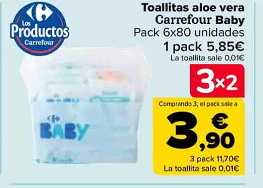 Toallitas aloe vera Carrefour Baby