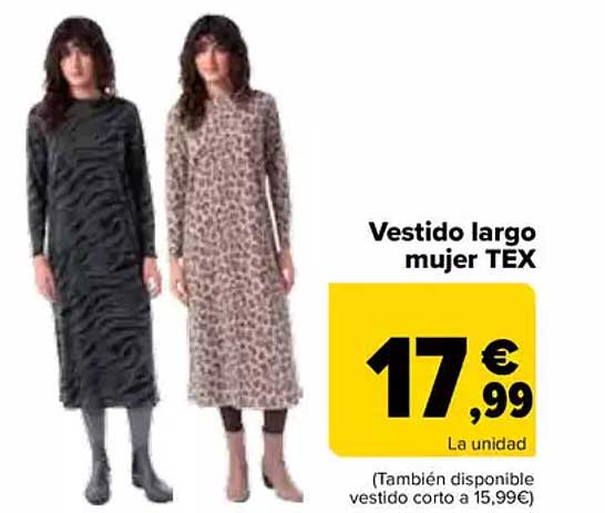 Vestido largo mujer TEX