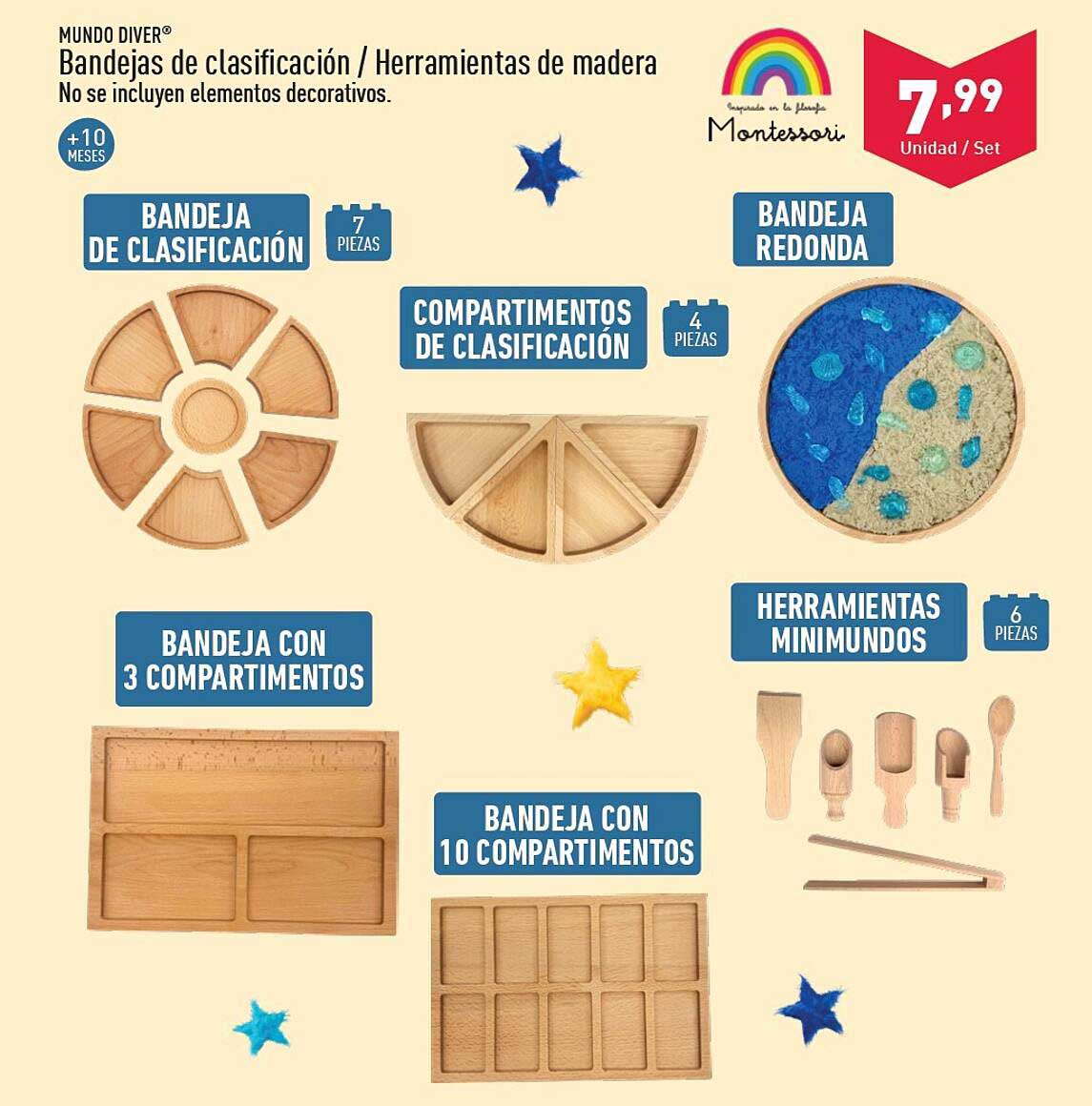 Bandejas de clasificación / Herramientas de madera