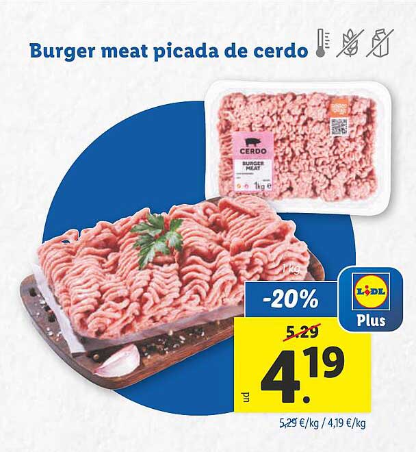 Burger meat picada de cerdo