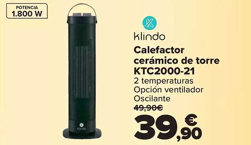 Calefactor cerámico de torre KTC2000-21