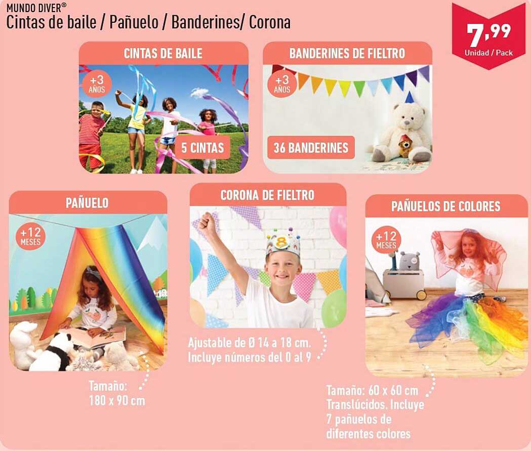 Cintas de baile / Pañuelo / Banderines / Corona