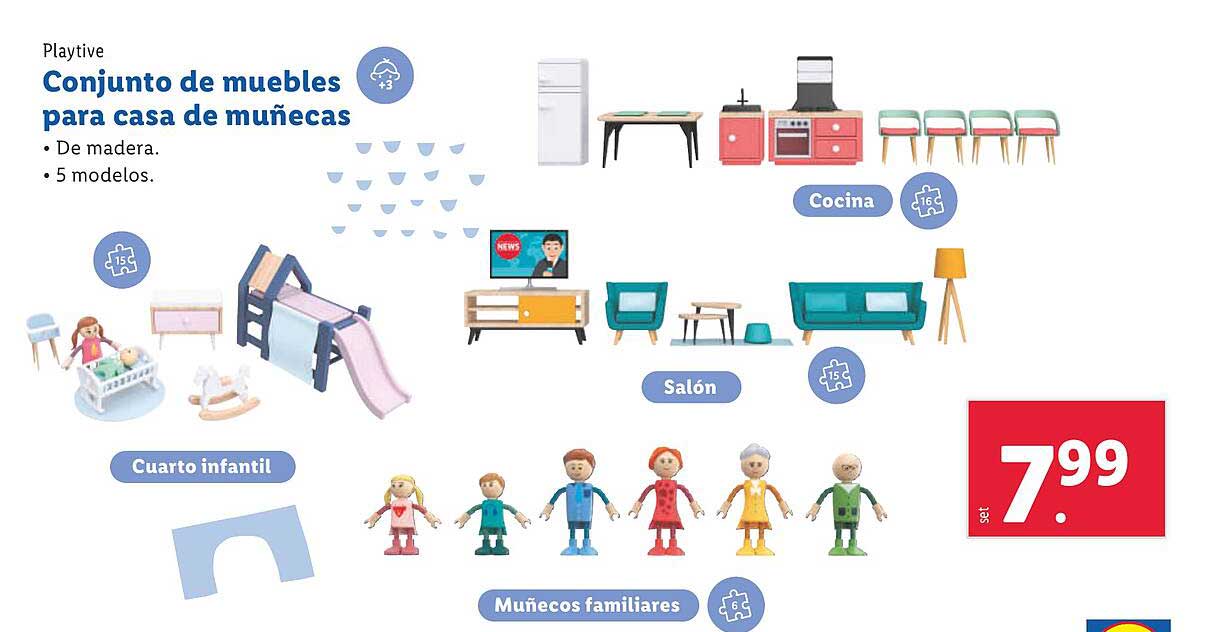 Conjunto de muebles para casa de muñecas