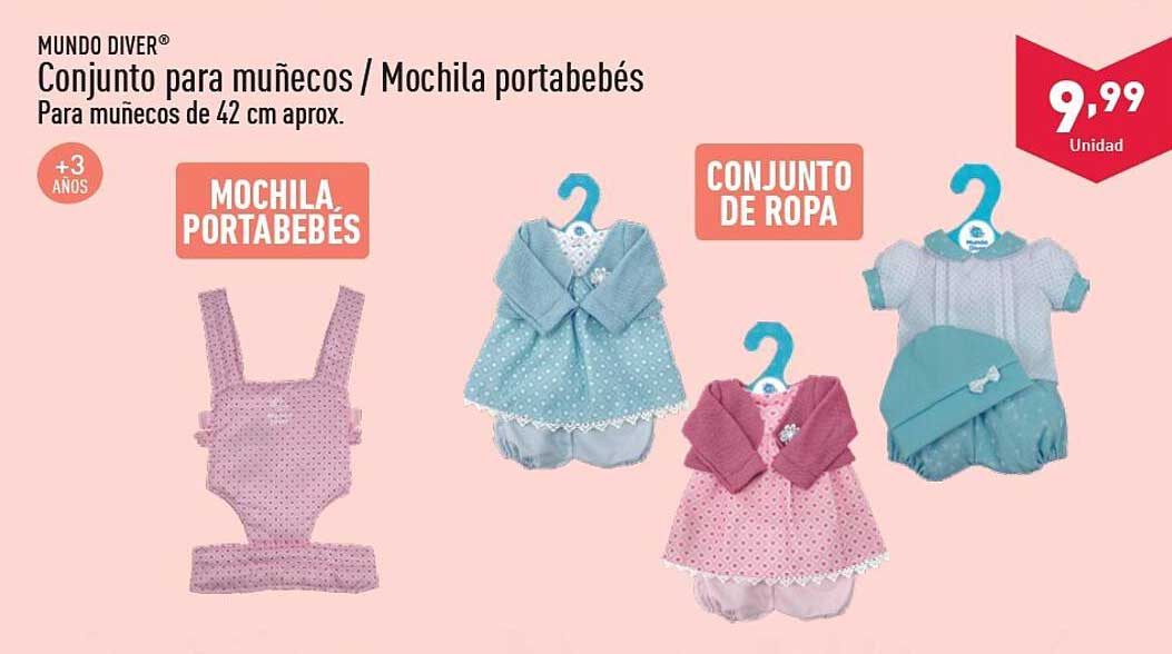 Conjunto para muñecos / Mochila portabebés