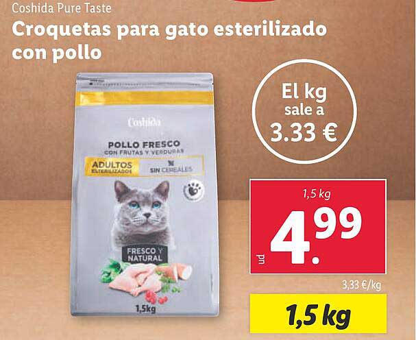 Croquetas para gato esterilizado con pollo