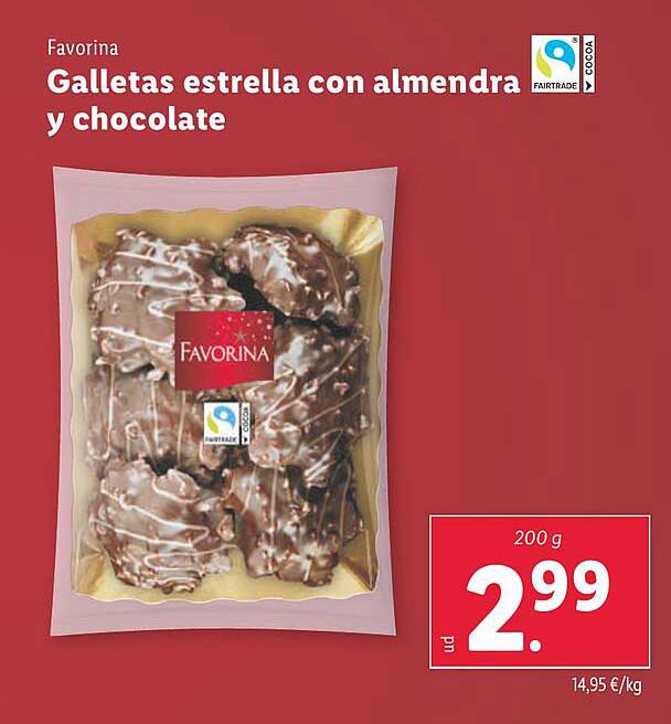 Galletas estrella con almendra y chocolate