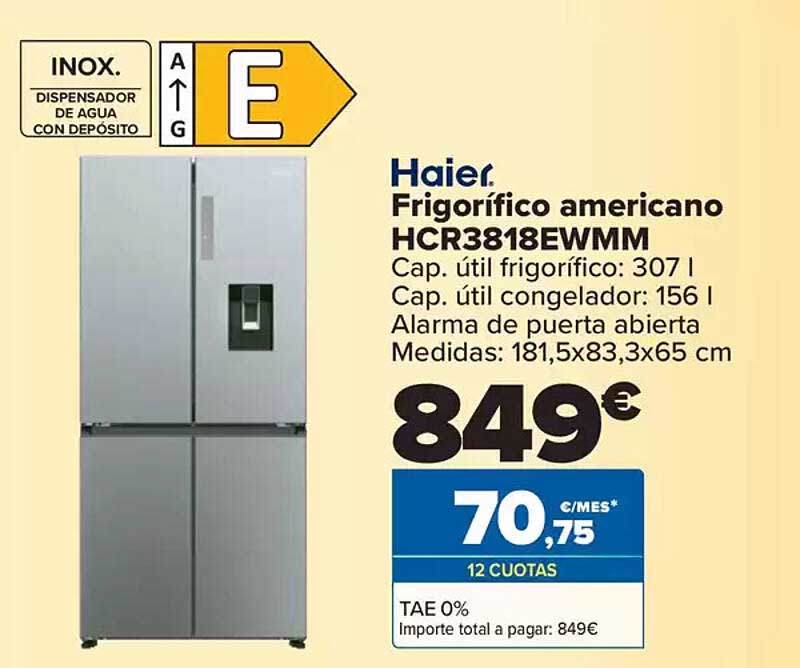 Haier. Frigorífico americano HCR3818EWMM