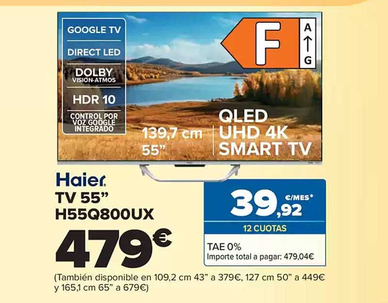 Haier TV 55” H55Q800UX QLED UHD 4K SMART TV