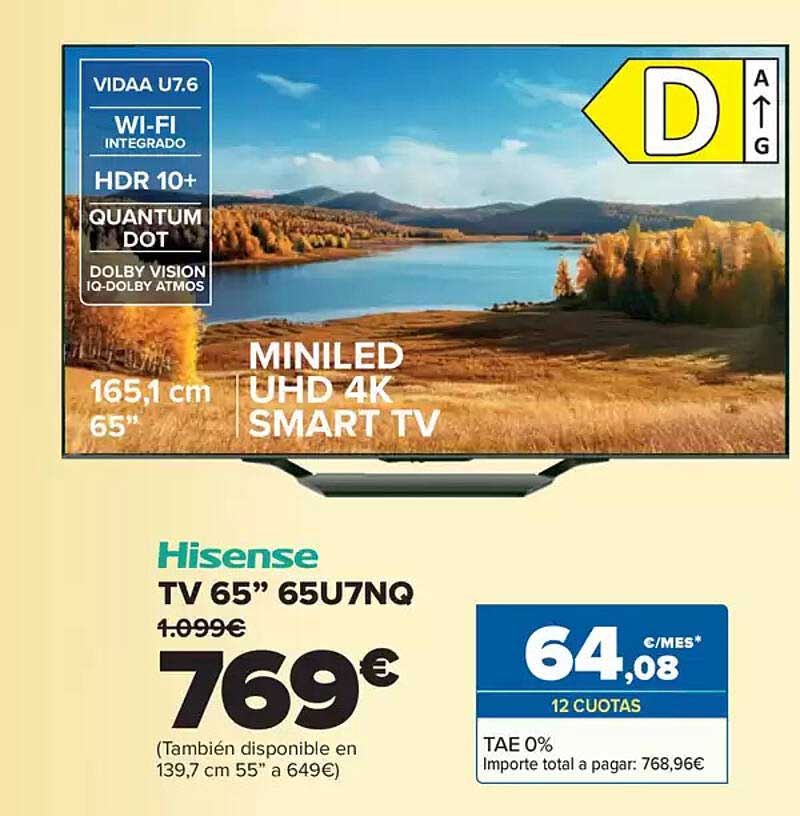 Hisense TV 65” 65U7NQ