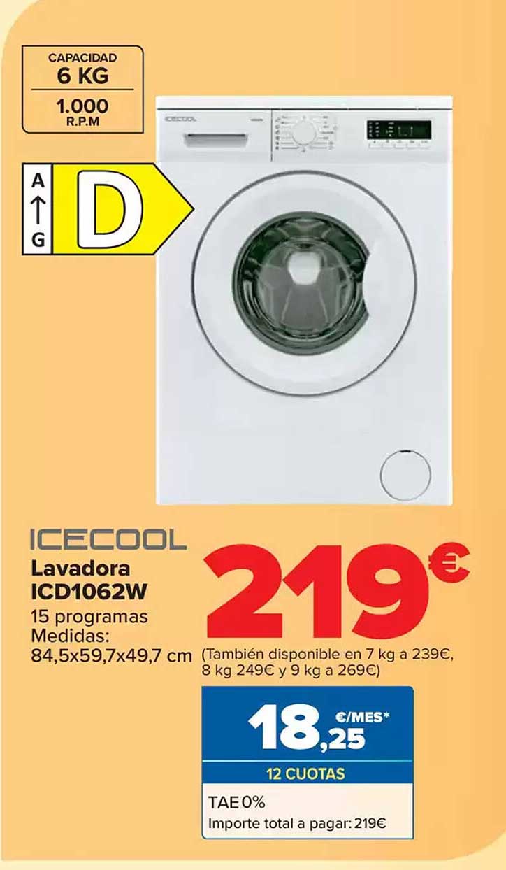 ICECOOL Lavadora ICD1062W