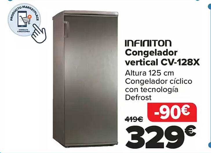 INFINITON Congelador vertical CV-128X