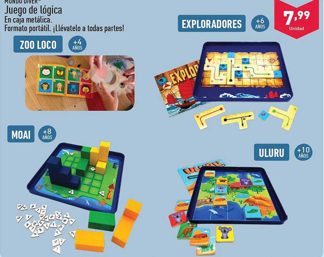 Juego de lógica  
ZOO LOCO  
EXPLORADORES  
MOAI  
ULURU  