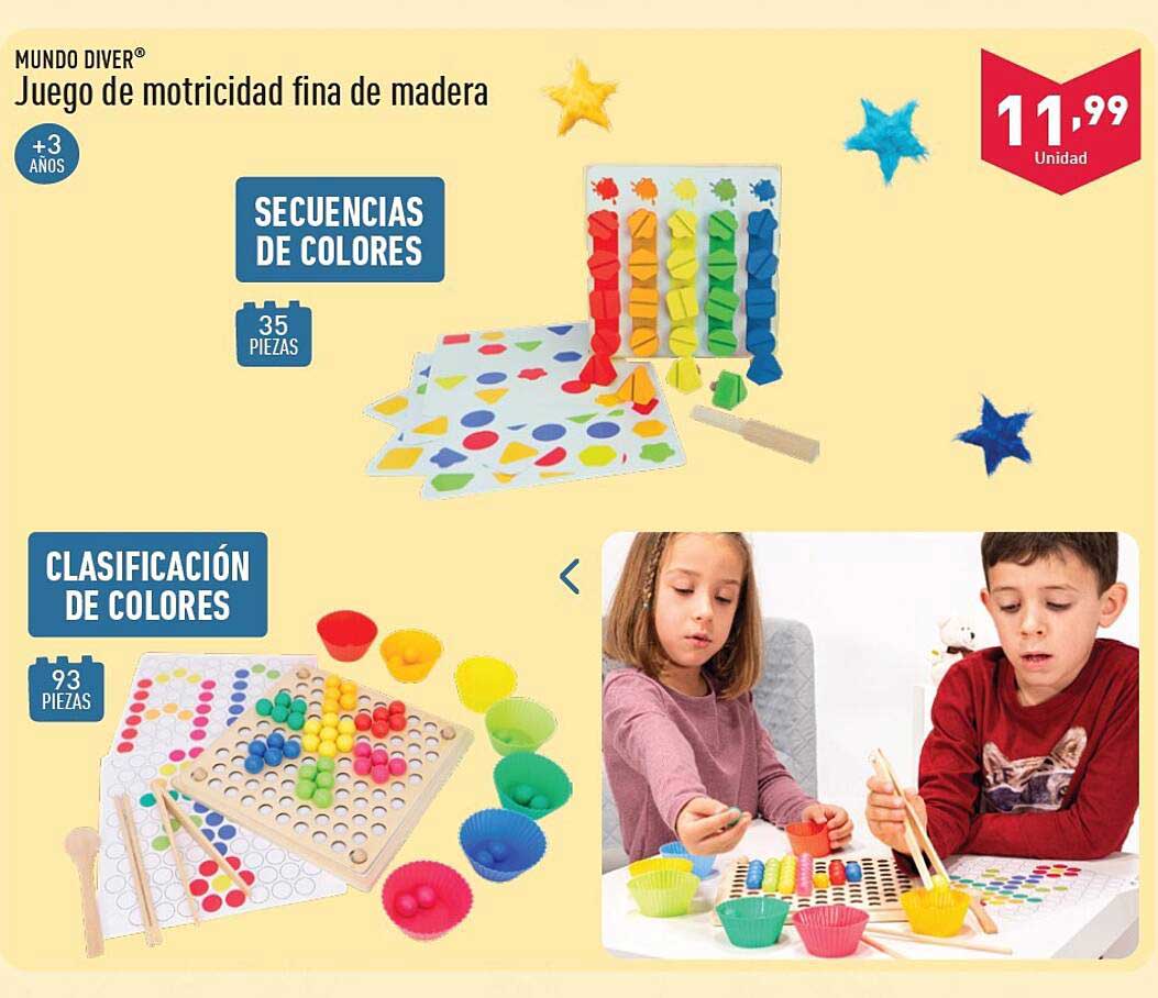 Juego de motricidad fina de madera