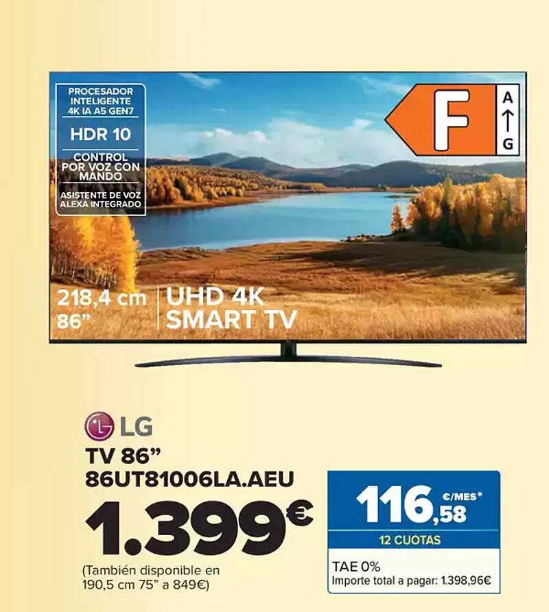 LG TV 86” 86UT81006LA.AEU UHD 4K SMART TV