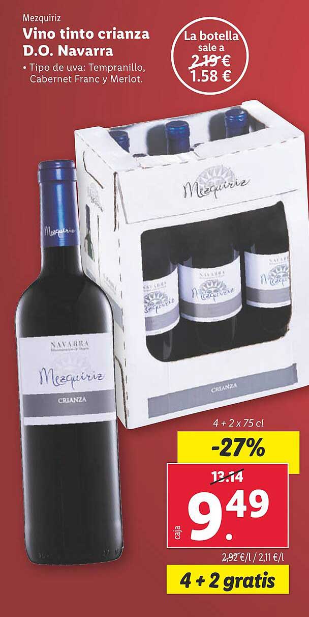 Mezquiriz Vino tinto crianza D.O. Navarra