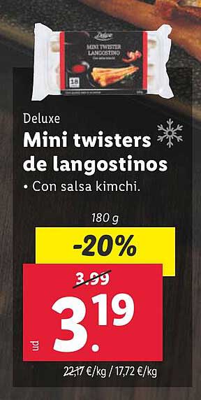 Mini twisters de langostinos