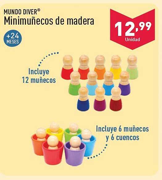 MUNDO DIVER® Minim muñecos de madera