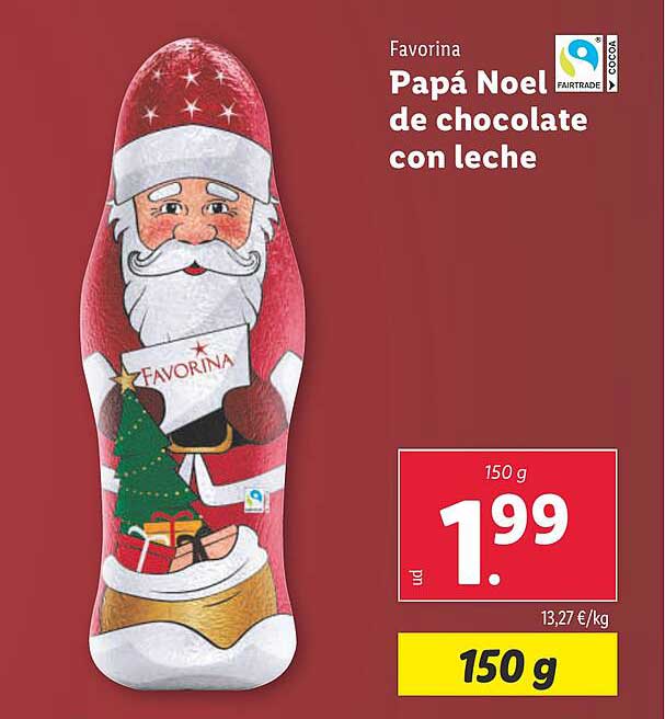 Papá Noel de chocolate con leche