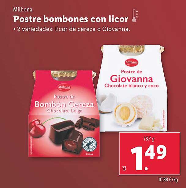 Postre bombones con licor