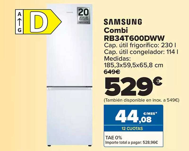 Samsung Combi RB34T600DWW