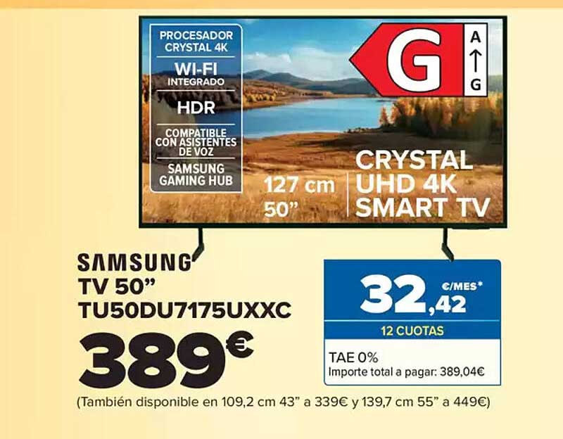 Samsung TV 50” TU50DU7175UXXC Crystal UHD 4K Smart TV