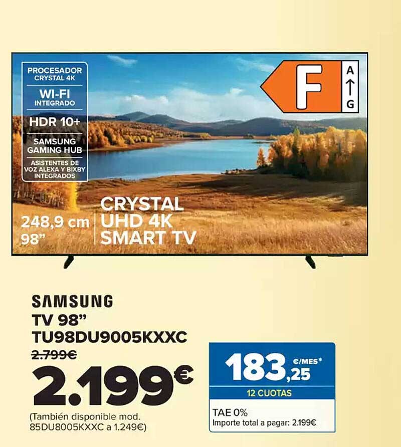 Samsung TV 98” TU98DU9005KXXC