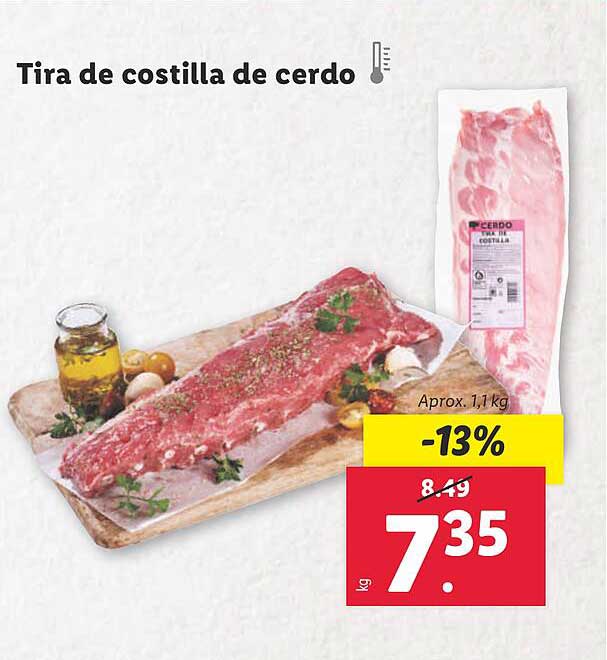 Tira de costilla de cerdo