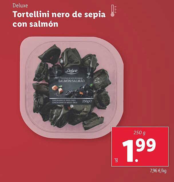 Tortellini nero de sepia con salmón