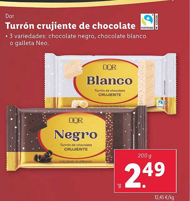 Turrón crujiente de chocolate