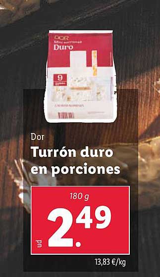 Turrón duro en porciones