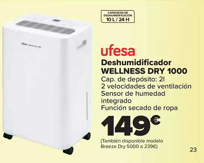 ufesa Deshumidificador WELLNESS DRY 1000