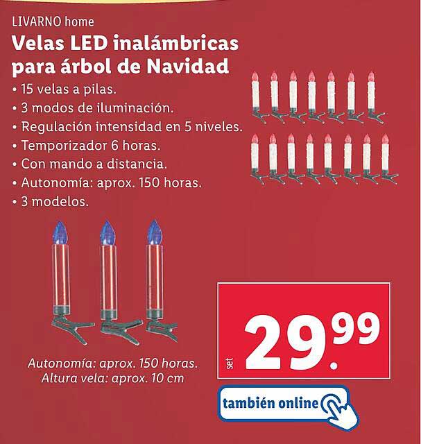 Velas LED inalámbricas para árbol de Navidad