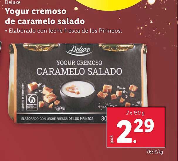 Yogur cremoso de caramelo salado