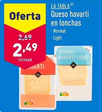 LA TABLA® Queso havarti en lonchas