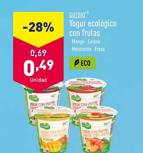 Yogur ecológico con frutas