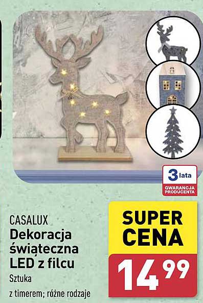 CASALUX Dekoracja świąteczna LED z filcu