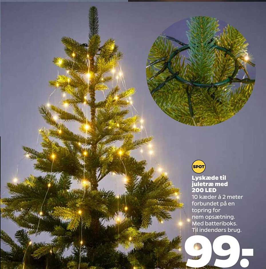 Lyskæde til juletræ med 200 LED
