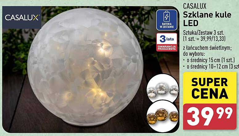 Szklane kule LED
