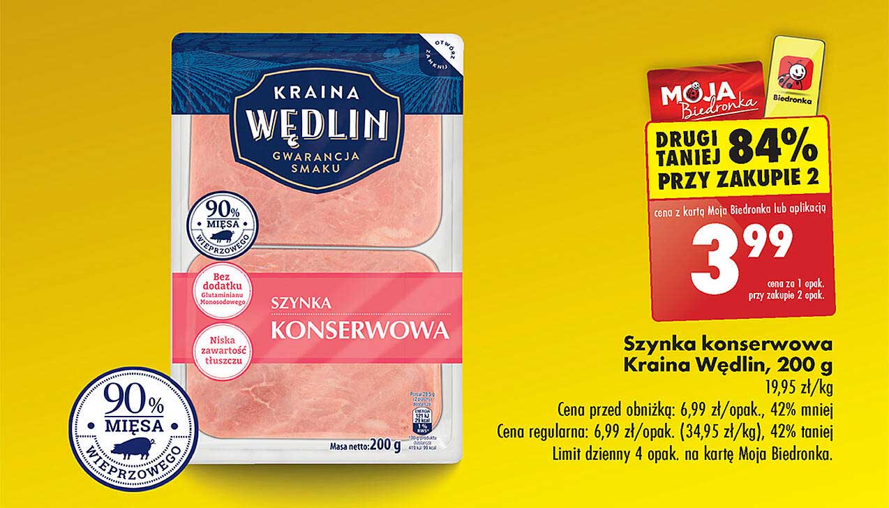 Szynka konserwowa Kraina Wędlin, 200 g