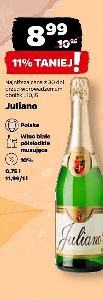 Juliano Wino białe półsłodkie musujące